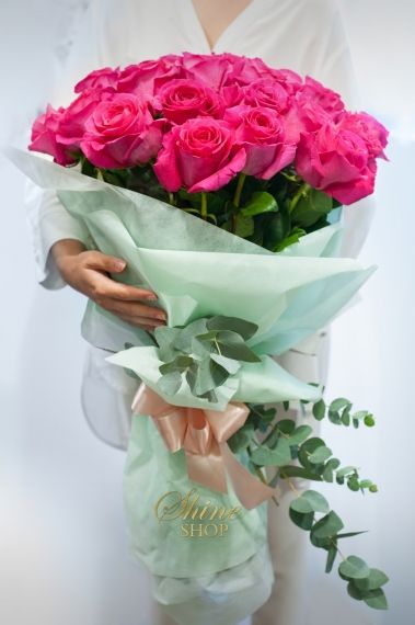букет от цикламени рози